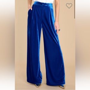 Aura Royal Blue Velvet Pants, BRAND NEW NEVER WORN